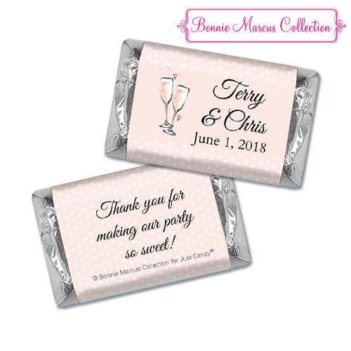 Personalized Hershey's Miniatures - Bonnie Marcus Anniversary Pink Anniversary Party Bubbly