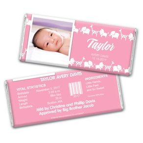 Bonnie Marcus Collection Personalized Wrapper Animal Parade Girl Birth Announcement