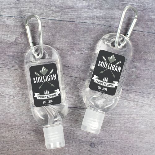 Personalized Family Reunion Outdoors Hand Sanitizer with Carabiner - 1 fl. Oz.