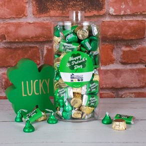 Personalized St. Patrick's Day Clover Add Your Logo Canister 2 lb