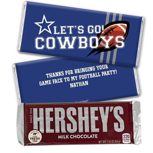 Personalized Cowboys Football Party Hershey's Hershey's Milk Chocolate Bar & Wrapper