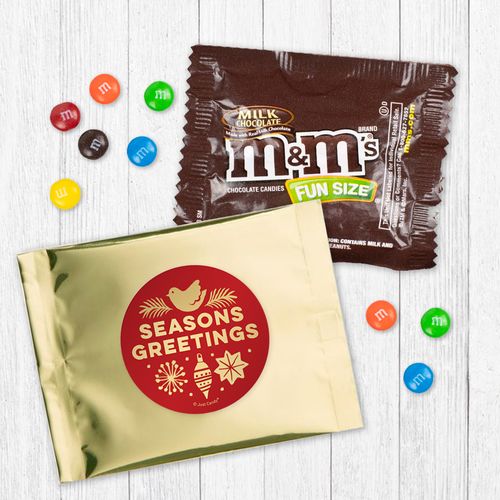 Personalized Christmas Season's Greetings - Milk Chocolate M&Ms