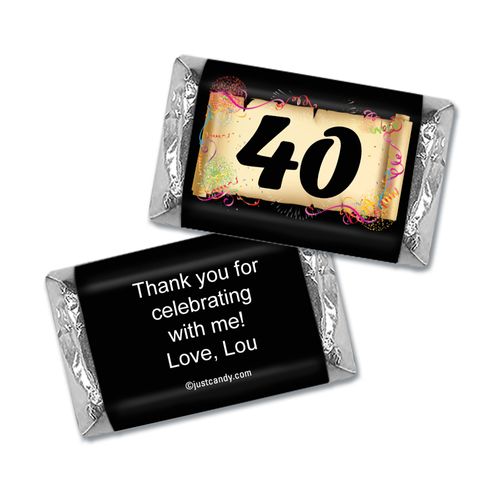 Milestones Personalized Hershey's Miniatures Wrappers 40th Birthday Chocolates Commemorate