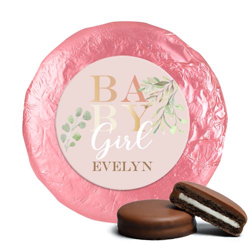 Personalized Baby Girl Birth Announcement Milk Chocolate Covered Oreos