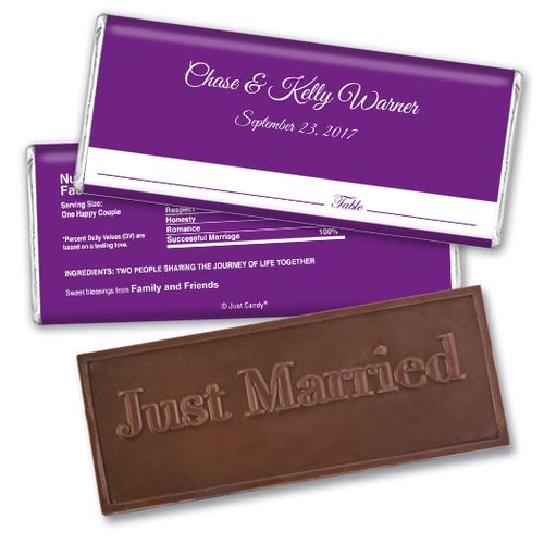 Personalized Wedding Favor Embossed Chocolate Bar