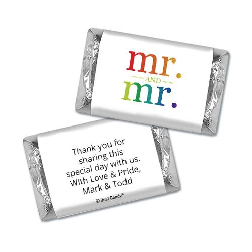 Personalized Hershey's Miniatures - Gay Wedding Mr. & Mr. Rainbow