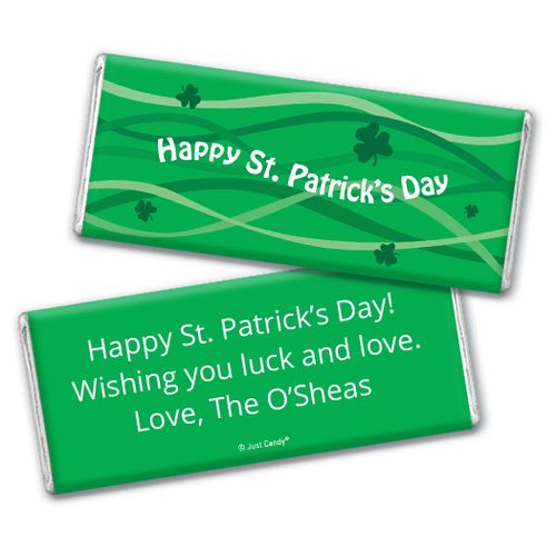 Clover Streams St. Patrick's Day Favors Personalized Hershey's Bar Assembled