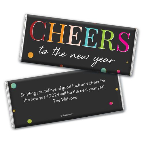Personalized Chocolate Bar & Wrapper - New Year's Eve Cheers