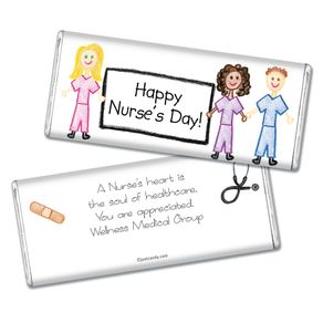Nurse Appreciation Personalized Chocolate Bar Multicultural Scrubs