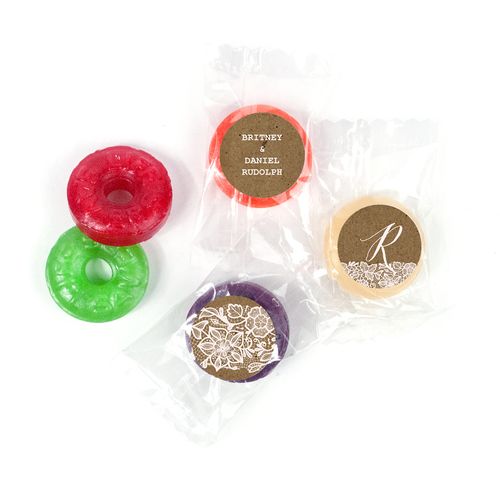 Personalized Wedding Floral Lace LifeSavers 5 Flavor Hard Candy