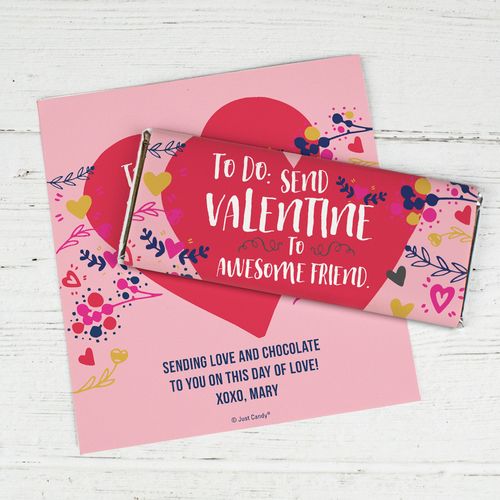 Personalized Valentine's Day Chocolate Bar Wrapper Only - Valentine to an Awesome Friend