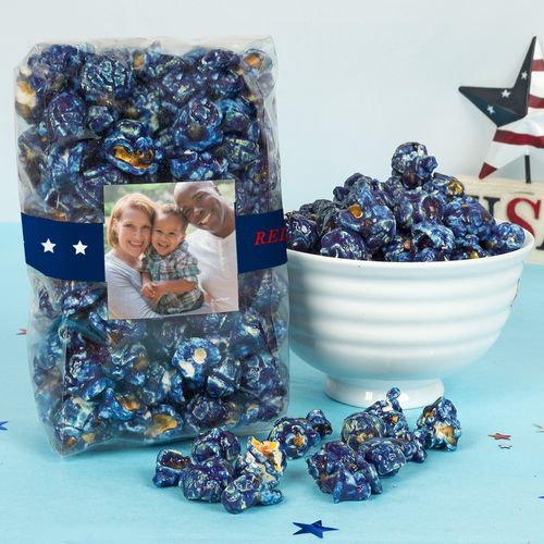 Personalized 4th of July All-American Photo Candy Coated Popcorn 8 oz Bags