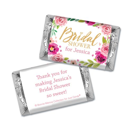 Personalized Bonnie Marcus Bridal Shower Magenta Florals Hershey's Miniatures