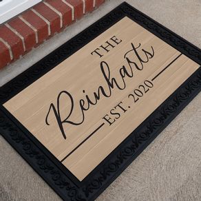 Personalized 18" x 30" Doormat Family Name Established