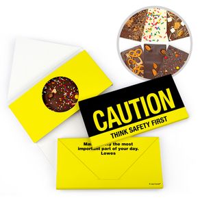 Personalized Safety Caution Business Gourmet Infused Belgian Chocolate Bars (3.5oz)