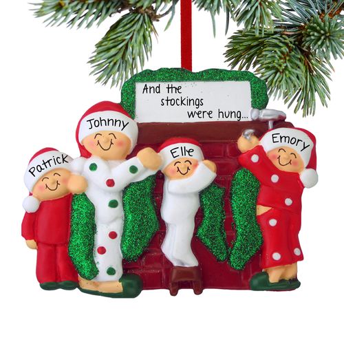 Personalized Hanging Stockings Family of 4