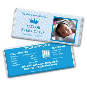 Bonnie Marcus Collection Personalized Wrapper Polka Dots & Crown Birth Announcement