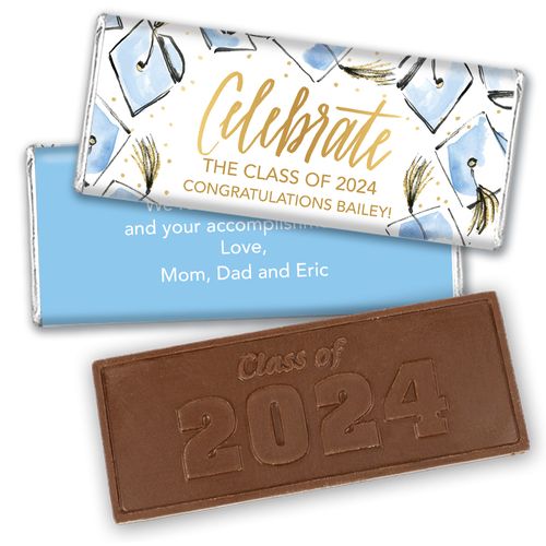 Personalized Bonnie Marcus Cap & Glitter Graduation Chocolate Bar & Wrapper
