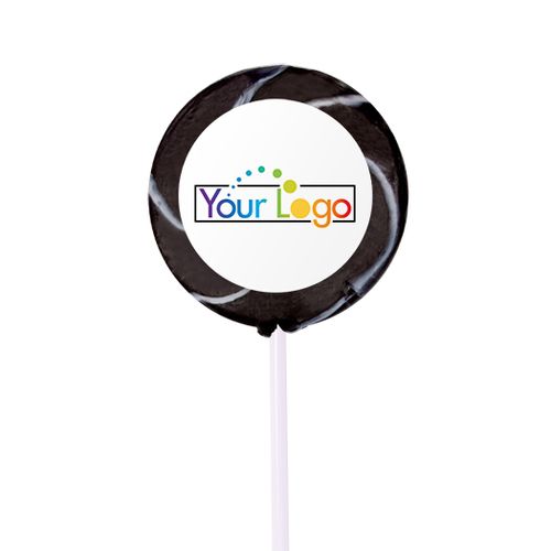 Personalized Add Your Logo Small Swirly Pop with Sticker (24 Pack)