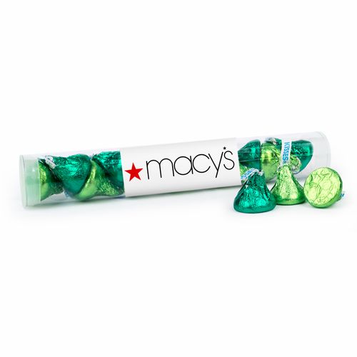 Personalized St. Patrick's Day Add Your Logo Gumball Tube with Hershey's Kisses