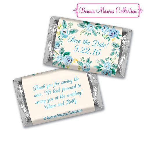 Bonnie Marcus Collection Chocolate Candy Bar & Wrapper Here's Something BlueSave the Date Favors