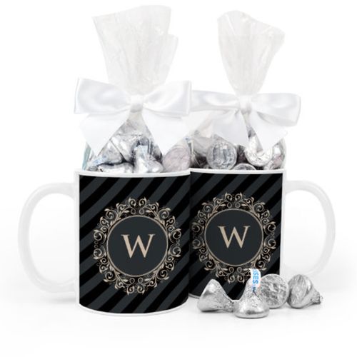 Personalized Wedding Regal Stripes 11oz Mug with Hershey's Kisses