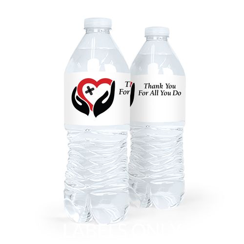 Personalized Healing Hands Nurse Appreciation Water Bottle Labels (5 Labels)