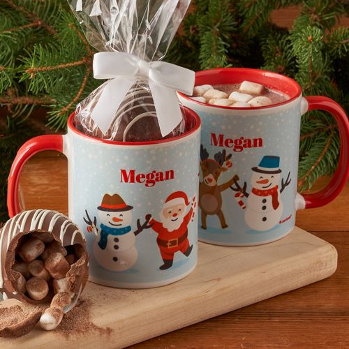 Personalized Christmas 11oz Mug with Hot Chocolate Bomb - Christmas Buddies
