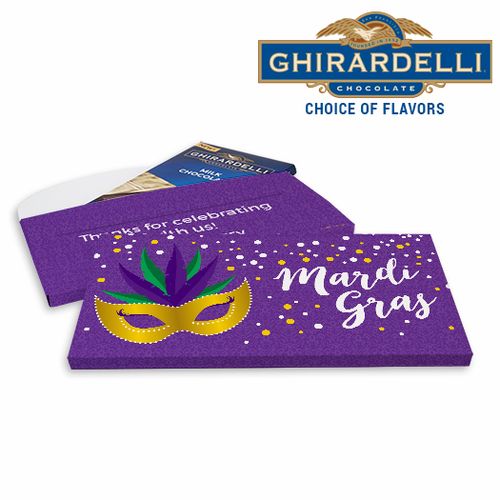 Deluxe Personalized Big Easy Mardi Gras Chocolate Bar in Gift Box