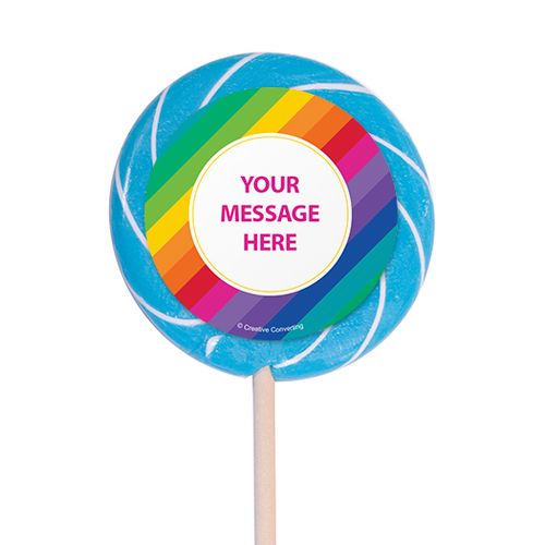 Rainbow Birthday Personalized 3" Lollipops (12 Pack)