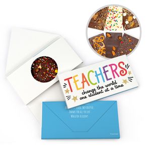 Personalized Gold Star Teacher Appreciation Gourmet Infused Belgian Chocolate Bars (3.5oz)