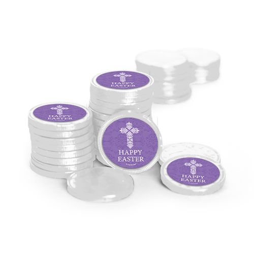 Easter Purple Cross Chocolate Coins with Stickers (84 Pack)