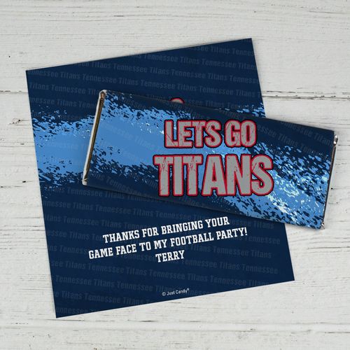 Personalized Titans Football Party Chocolate Bar Wrappers Only