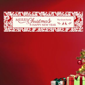 Personalized Christmas Iconic Christmas Add Your Logo 5 Ft. Banner