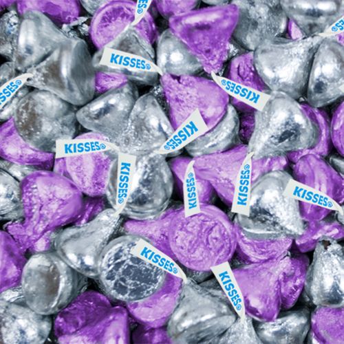 Hershey's Milk Chocolate Kisses Purple & Silver Foil Candy