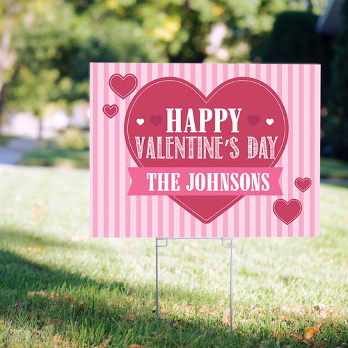 Personalized Valentine's Day Yard Sign - Happy Valentine's Day