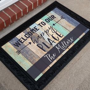 Personalized 18" x 30" Doormat Happy Place