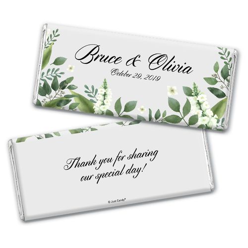Personalized Botanical Garden Wedding Chocolate Bar Wrappers