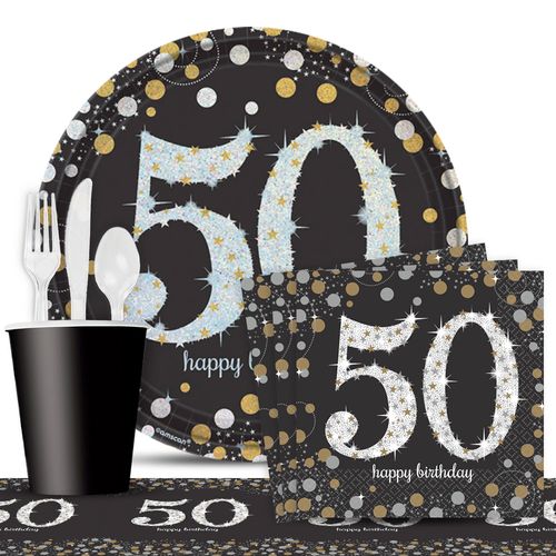 Sparkling Celebration 50th Deluxe Party Kit Serves 8 Party Kit Serves 8