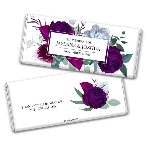 Personalized Elegant Botanicals Wedding Chocolate Bar Wrappers