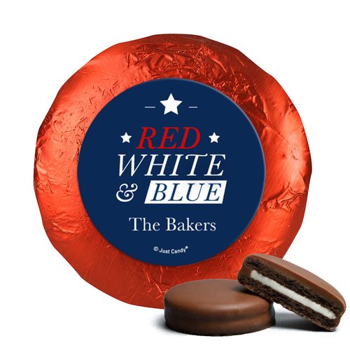Personalized 4th of July All-American Milk Chocolate Covered Foil Oreos