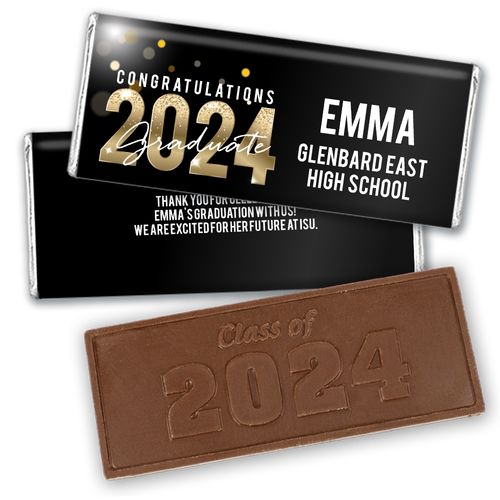 Personalized Graduation Confetti Embossed Chocolate Bar