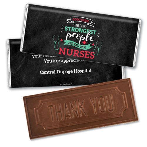 Personalized Nurse Appreciation Strongest People Embossed Thank You Chocolate Bars