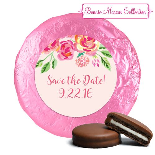In the Pink Save the Date Favors Milk Chocolate Covered Oreo Assembled