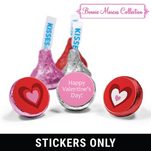 Valentine's Day Hearts 3/4" Stickers (108 Stickers)