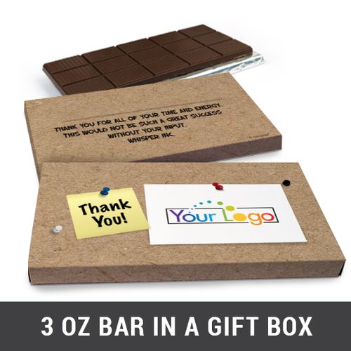 Deluxe Personalized Add Your Logo Business Belgian Chocolate Bar in Gift Box (3oz Bar)