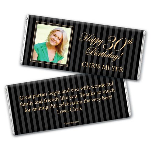 Formal Photo Personalized 30th Candy Bar - Wrapper Only