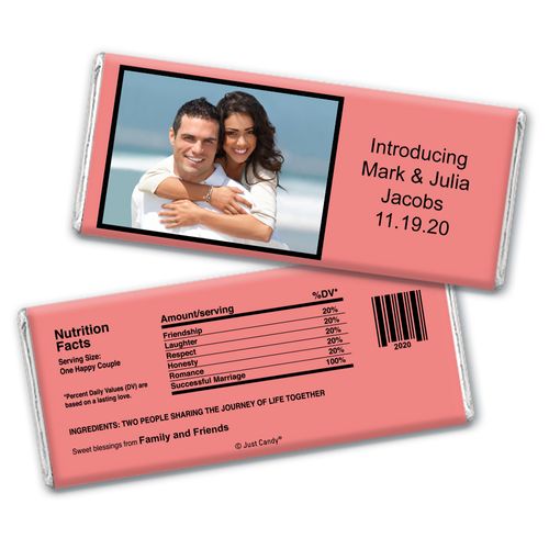 Wedding Snapshot Personalized Candy Bar - Wrapper Only
