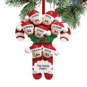 Personalized Candy Cane Family of 7