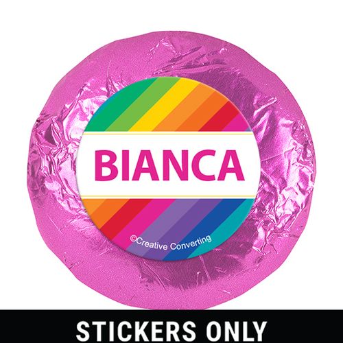 Personalized Birthday Rainbow 1.25" Stickers (48 Stickers)